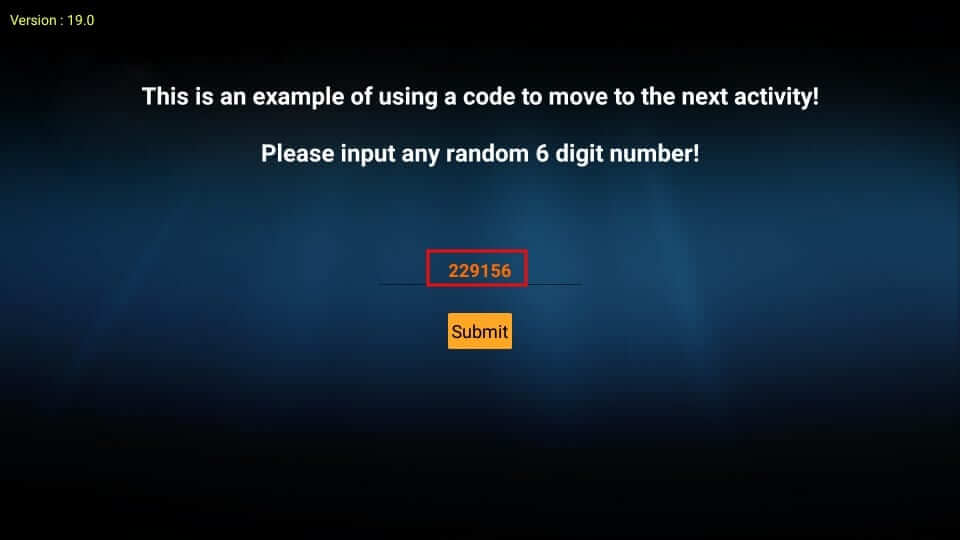 Type a random 6 digit number to access