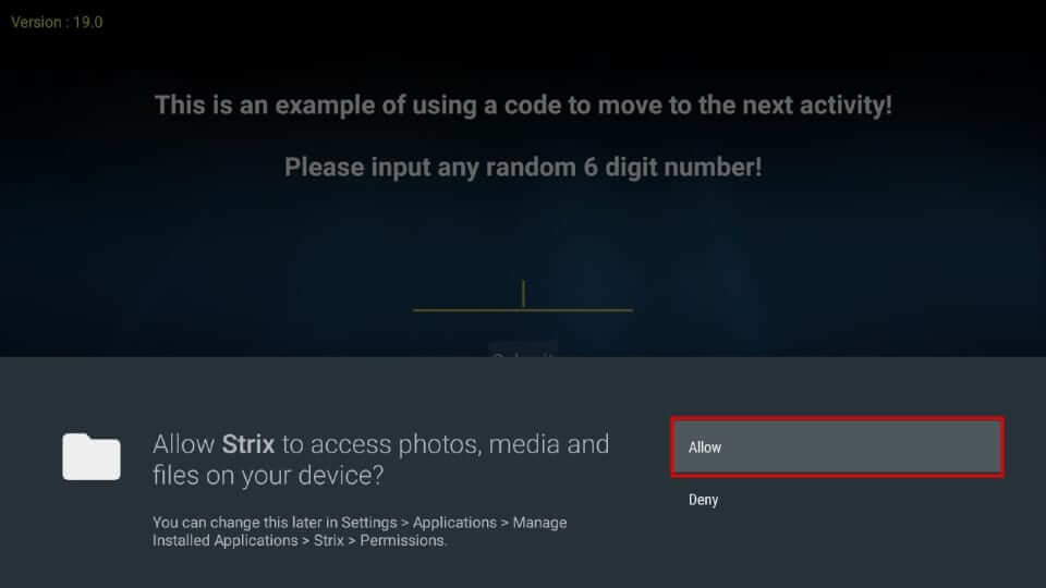 Grant Strix to acccess your media files