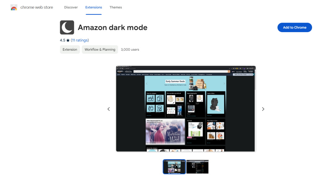 Amazon Dark Mode extension