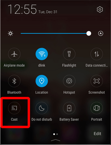 Hit cast icon in Android phone