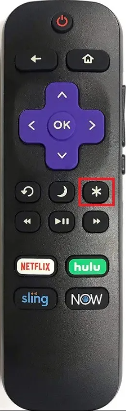 Tap the Star button on Roku remote 
