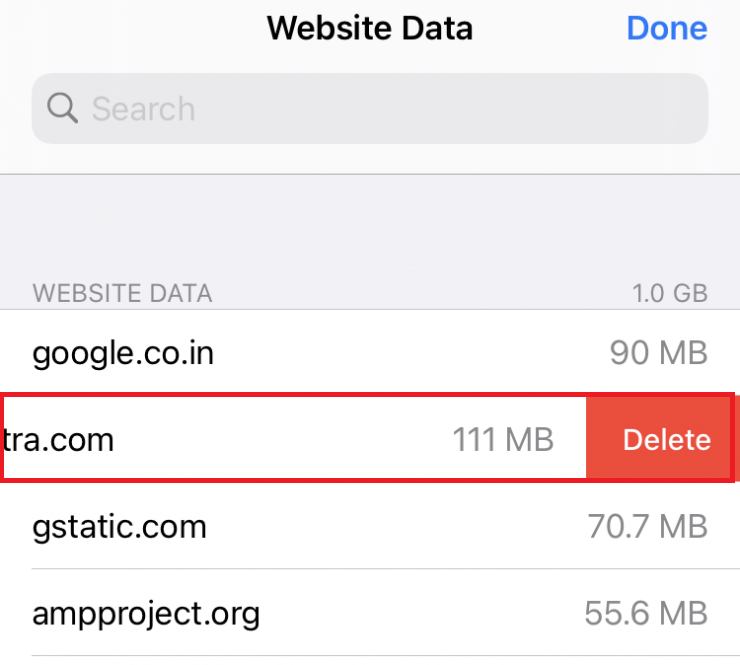 Remove the website to fix Cannot Parse Response in Safari