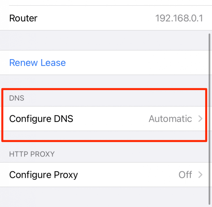 Tap Configure DNS