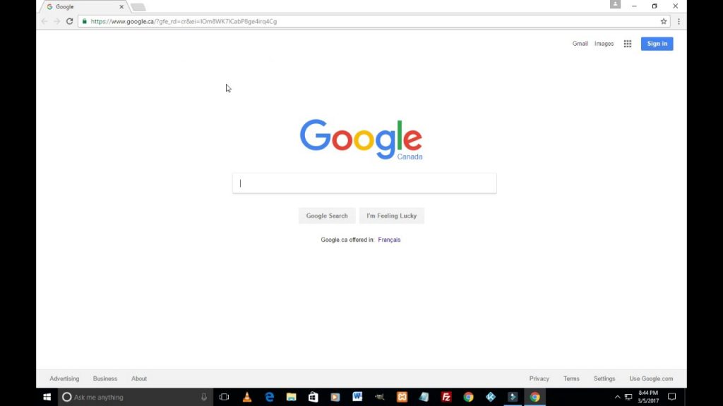 Google Chrome user interface