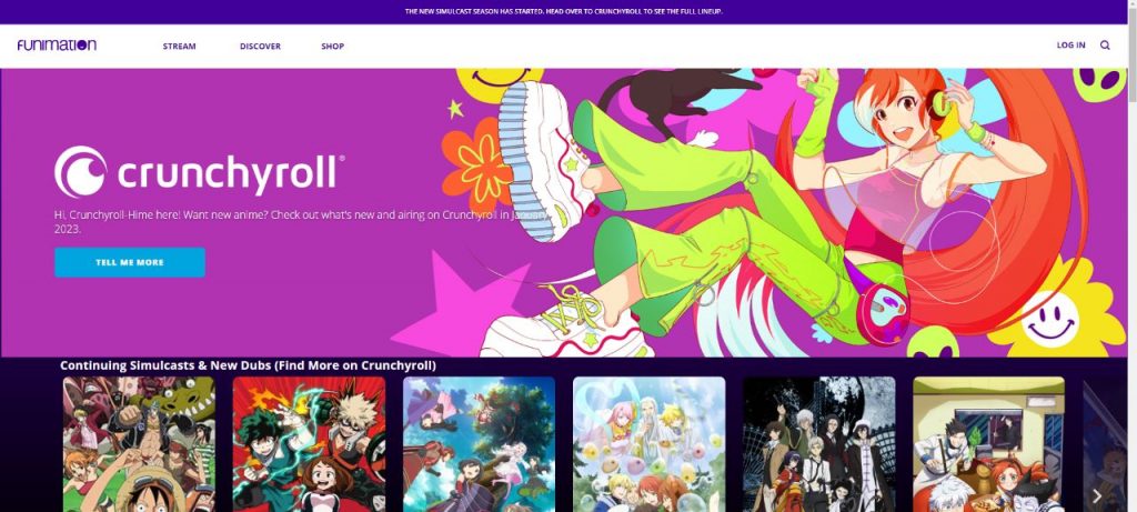 Funimation website