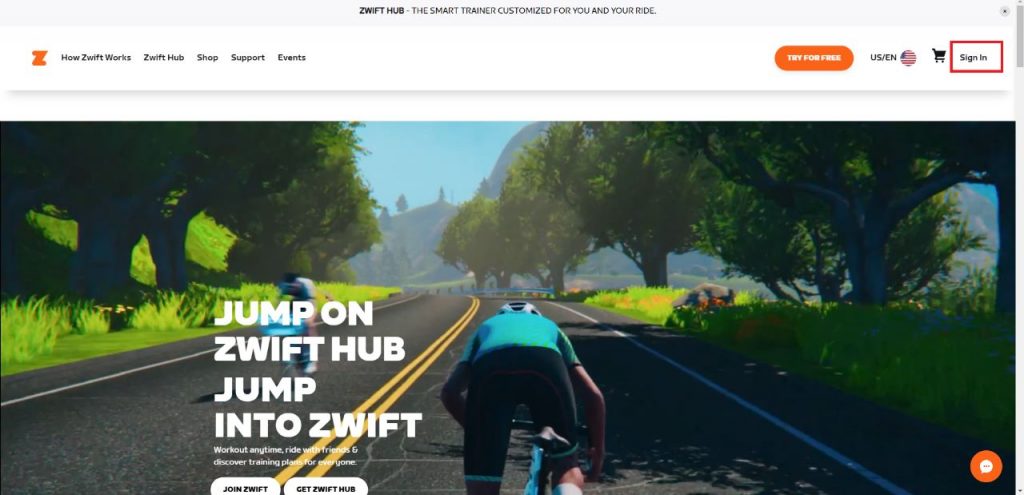 Sign In to Zwift app