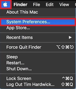 Choose System Preference option