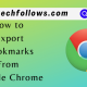 Export bookmarks from Chrome