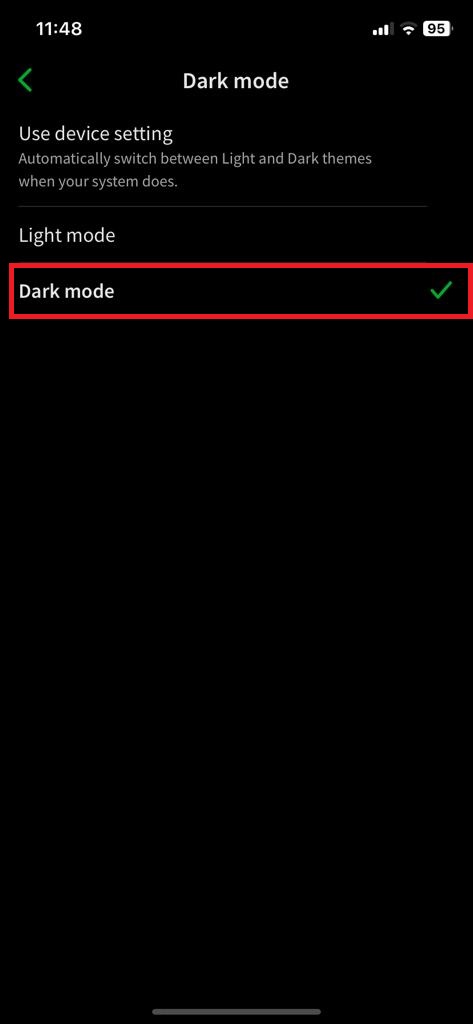 Evernote dark mode