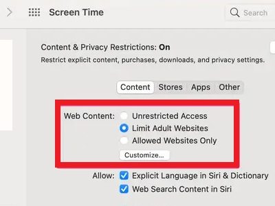 Limit Adult Websites on Safari to block them