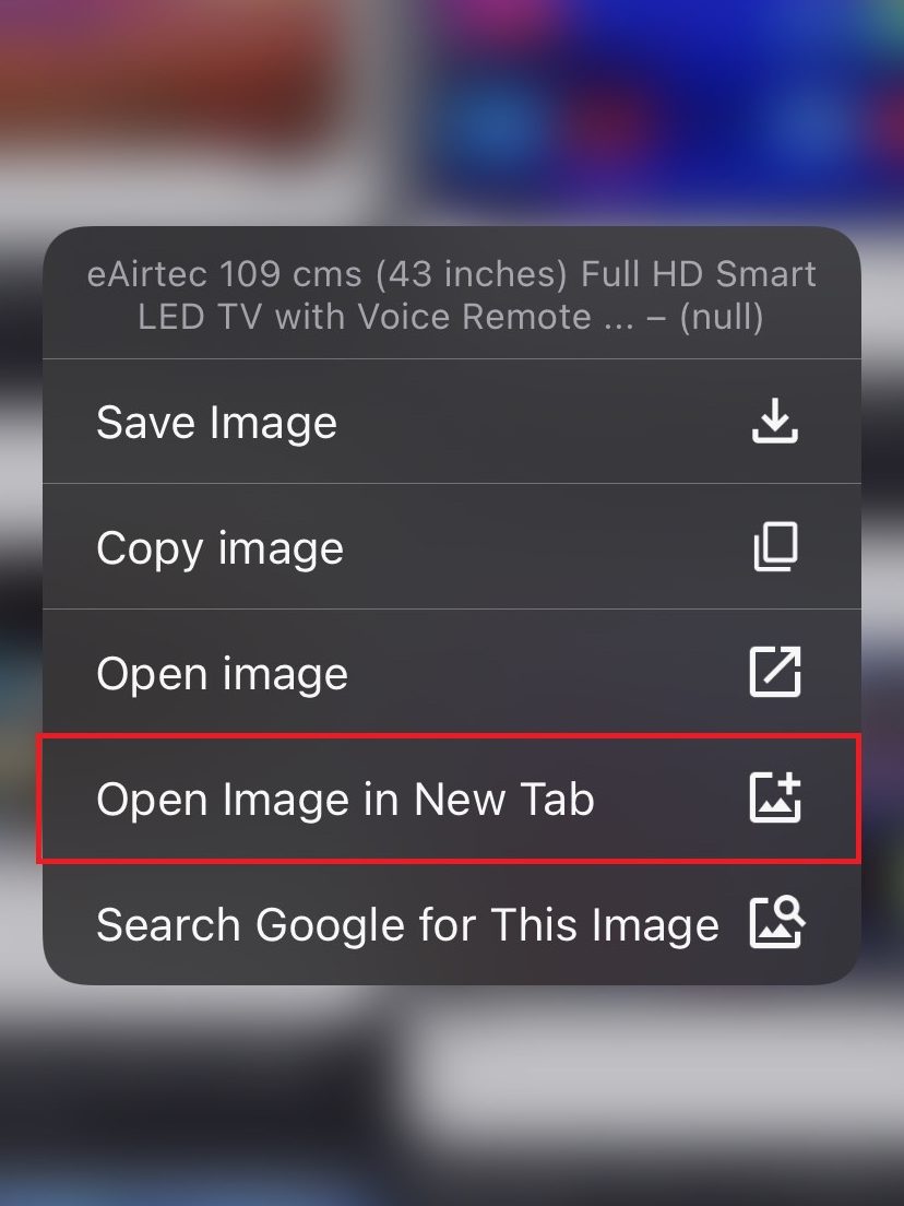 Open Image in New Tab to change download location in Chrome