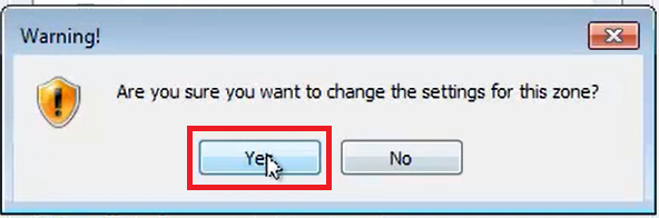 Conform the prompt by clicking Yes
