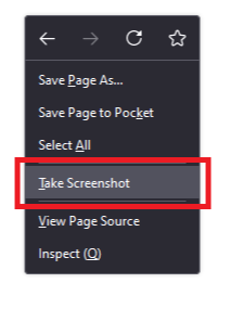 Tap on Take Screenshot button on Firefox 