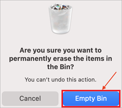 Empty the Trash Bin on Mac