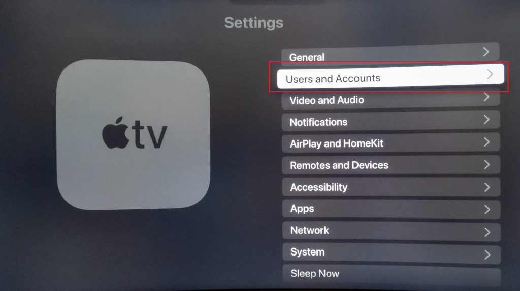 Apple TV settings