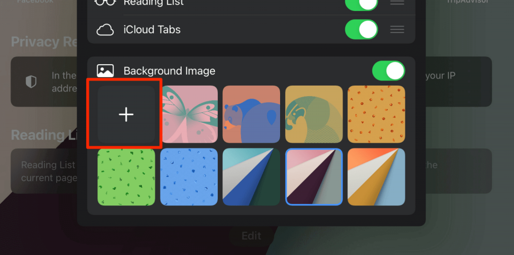 Add new image - How to Change Safari Background