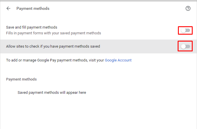 Disable the permission of Payment methods
