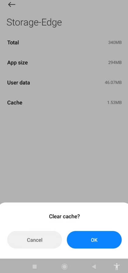 Clearing browser cache in Android settings