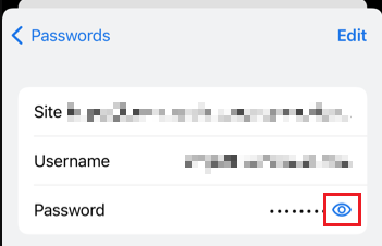 Click on the Eye icon to view the saved passwords in Chrome