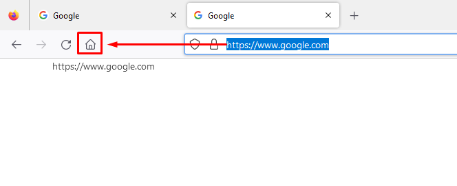 Drag the website to make Google homepage on Firefox