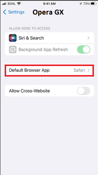 Click on Default browser apps