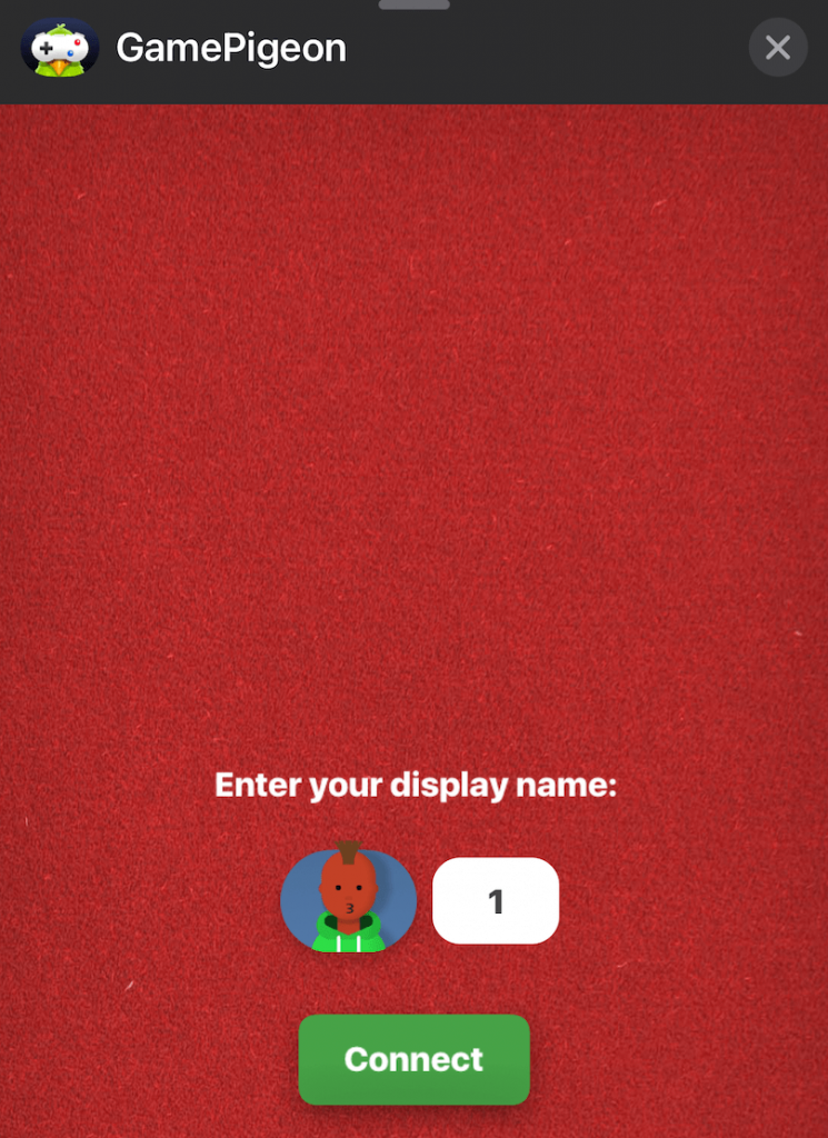 Choose your display name and tap Connect to initiate the Crazy 8 game
