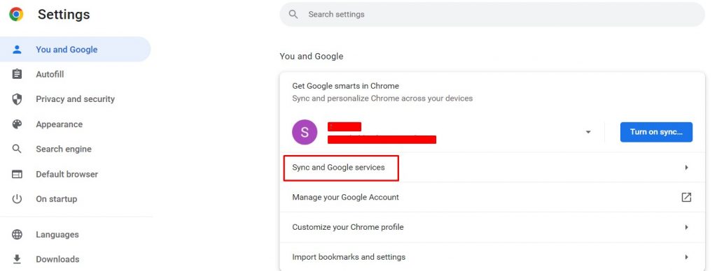 Sync and Google services