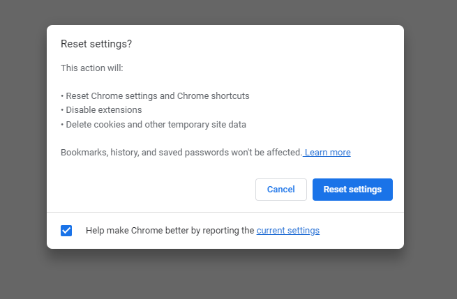 How to Reset Chrome 
