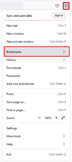 Select Bookmarks
