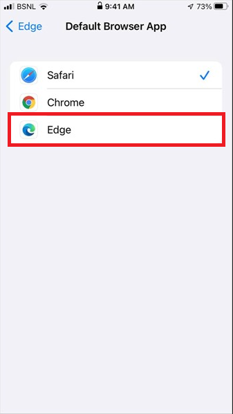 Choose Edge as your default browser 