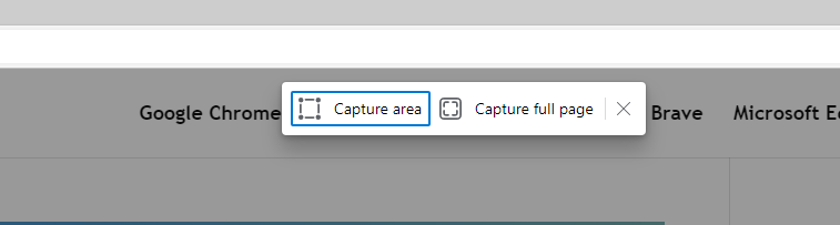 Click Capture area to Take Screenshots on Microsoft Edge