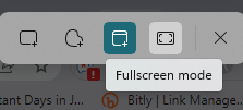 Select Full screen option