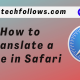 How to Translate a page in Safari