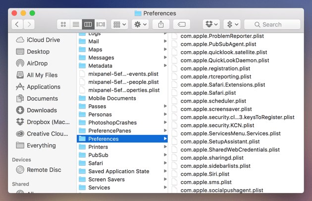 Preferences folder to uninstall Safari from Mac.