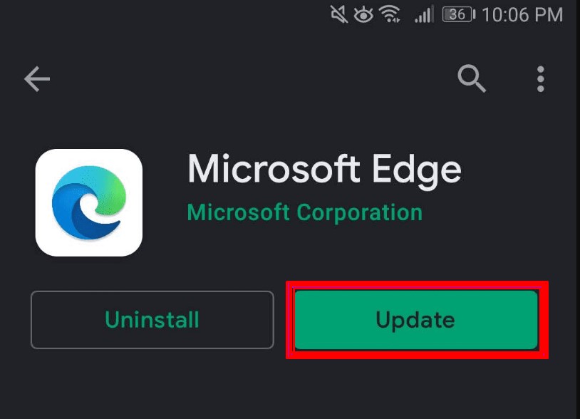 Microsoft Edge update