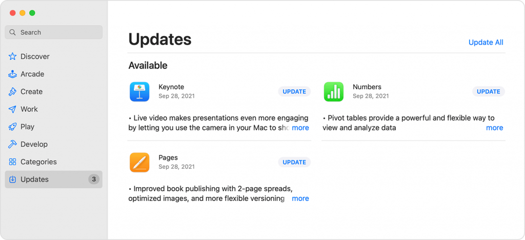 Updates on Mac App Store