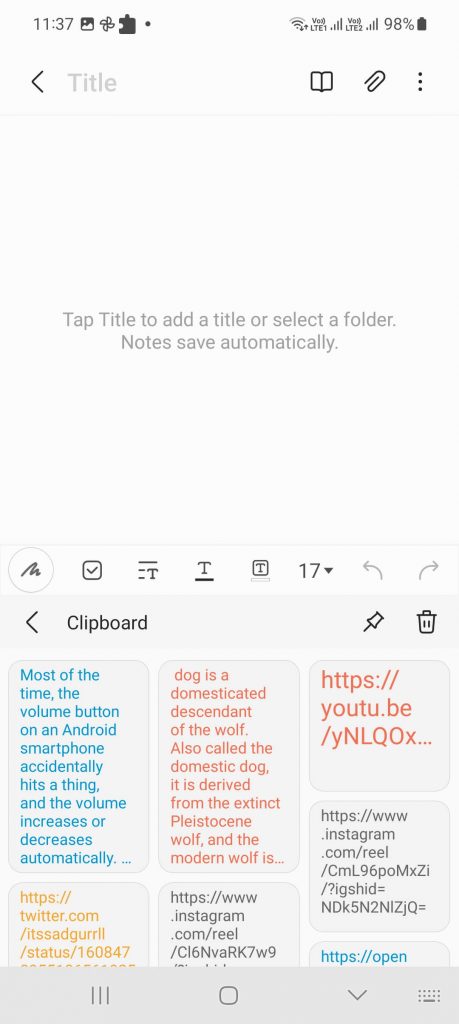Tap the Delete icon to clear the clipboard on android 