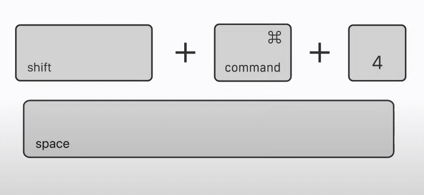 Press Shift + Command + 4 + Space bar to take screenshot on Safari  