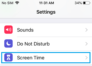 Select screen time