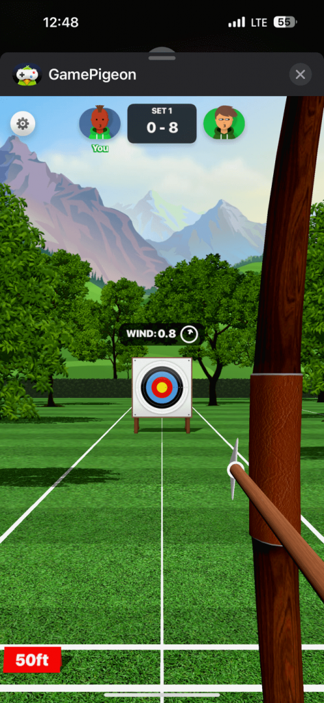 Aim pointer and release the arrow