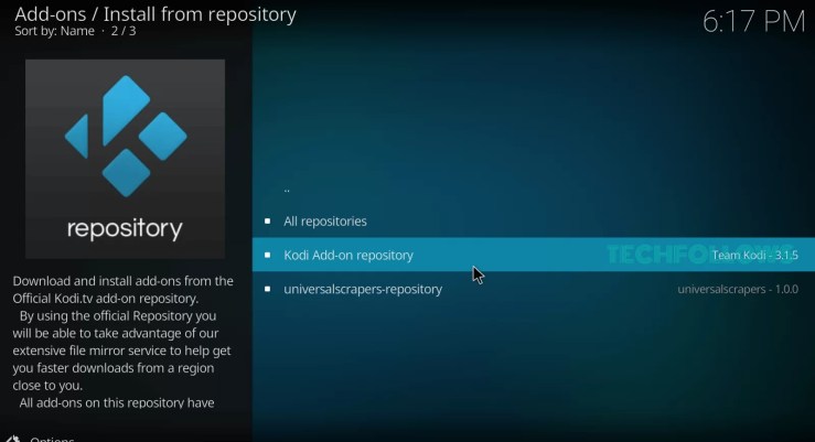 Click on Kodi Add-on Repository to install Irish TV Kodi Addon