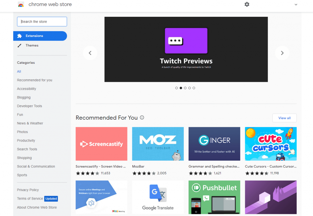 Chrome Web Store searching for Keepa extension