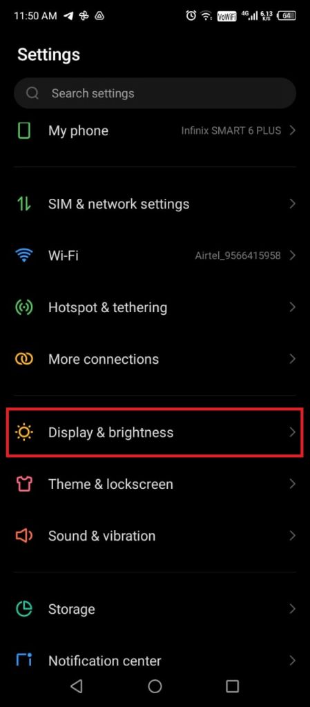 Display & Brightness on Android