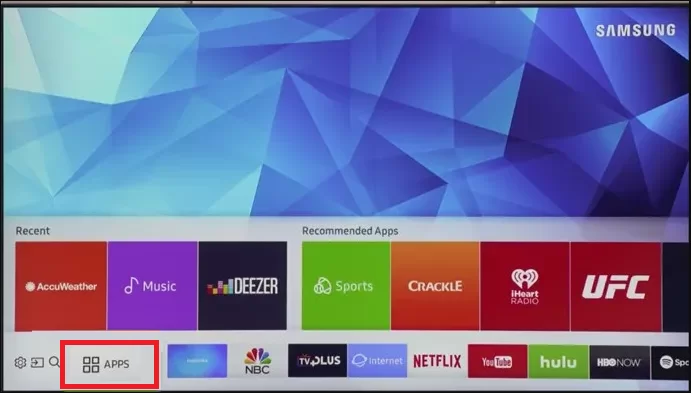 Tap Apps on Samsung Smart TV 
