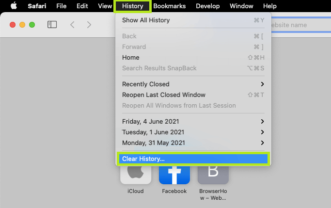 Delete the History on Mac to Remove Yahoo Search from Safari