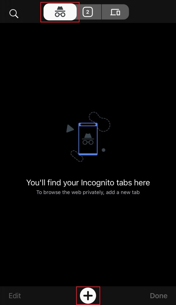 tap on incognito icon and click plus icon to enable safe mode on chrome