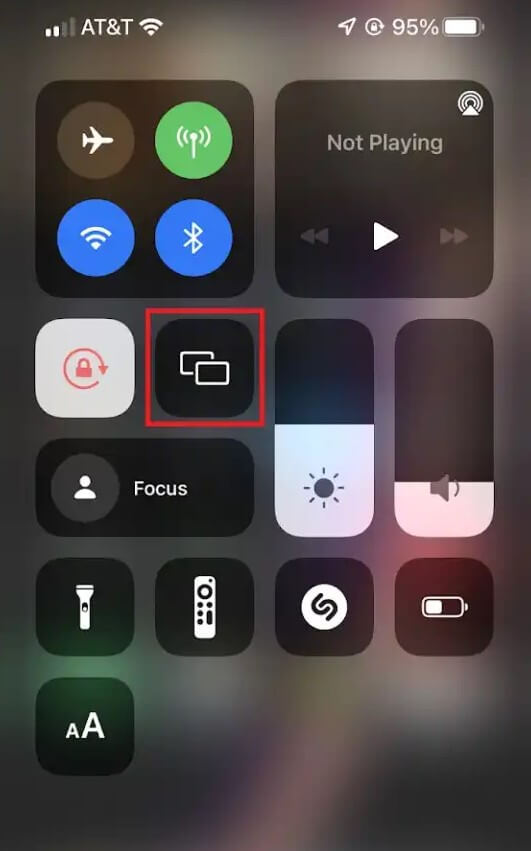 Select Screen Mirroring option on iPhone to watch Smithsonian Channel on Roku