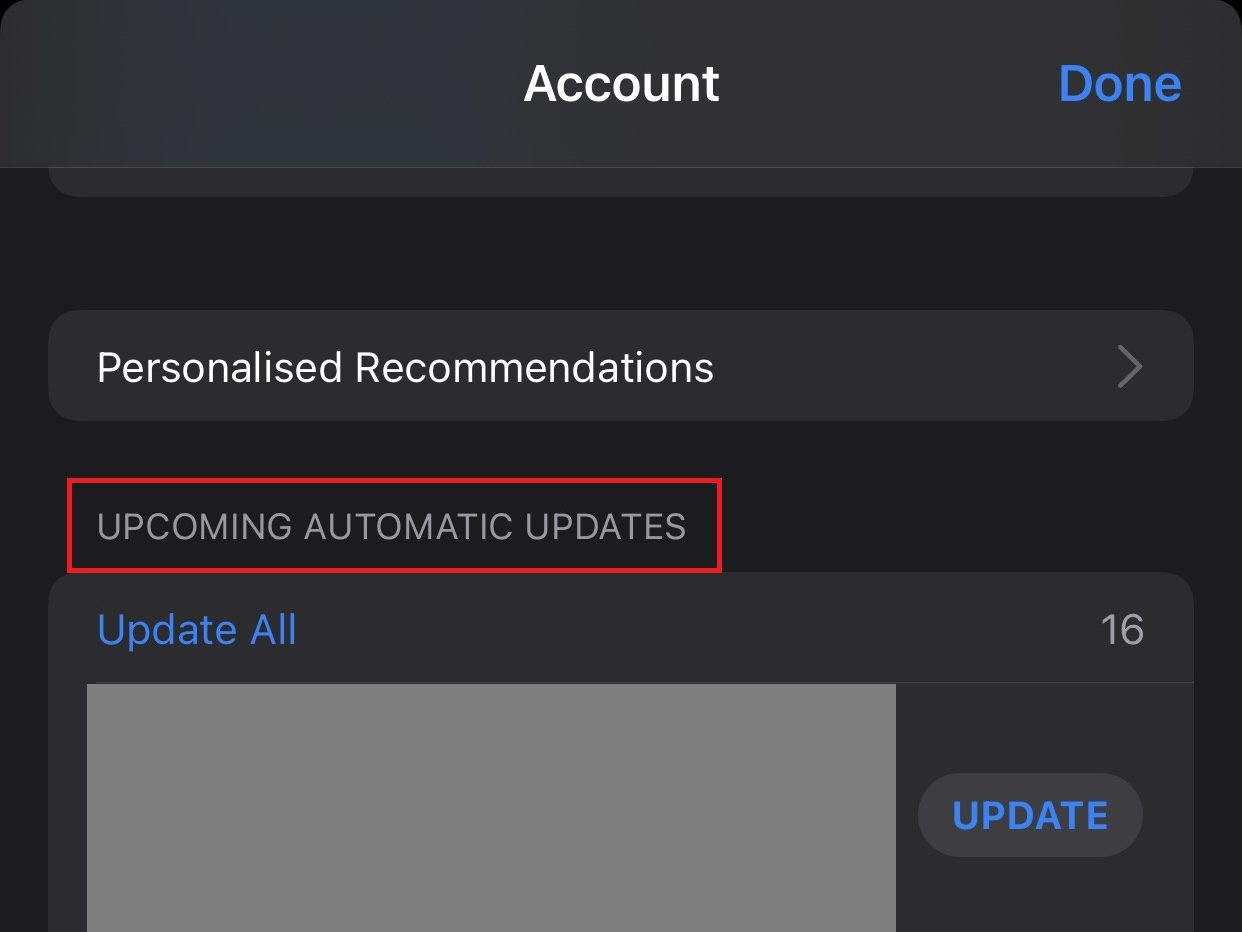Select Brave under Upcoming Automatic Updates on App Store