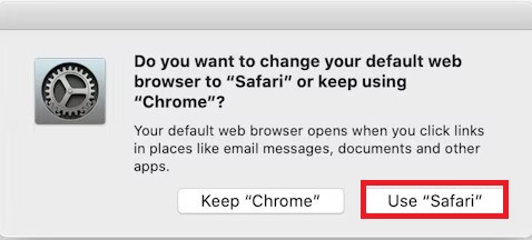 Choose Use Safari option