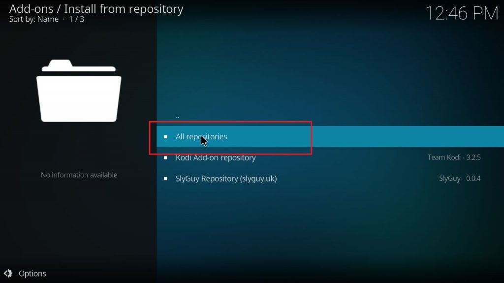 Choose the All repositories